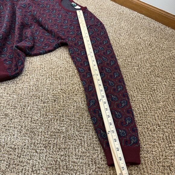 James River Traders Vintage 100% Virgin Wool Paisley Sweater 90s Dad Sz L EUC - Picture 6 of 10
